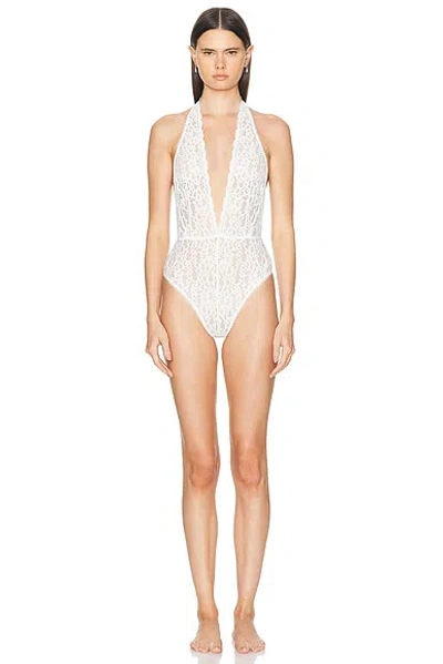 Fleur Du Mal Charlotte Halter Teddy In Ivory