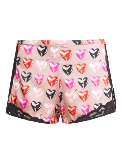 Fleur Du Mal Charlotte Lace Tap Shorts In Pink