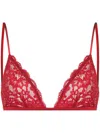 Fleur Du Mal Charlotte-lace Triangle Bra In Red