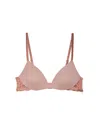 Fleur Du Mal Charlotte Lace Wireless Push Up Bra In Tan