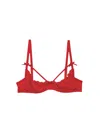 Fleur Du Mal Charlotte Peekaboo Bra In Rouge