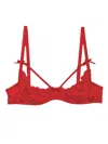 Fleur Du Mal Charlotte Peekaboo Bra In Rouge