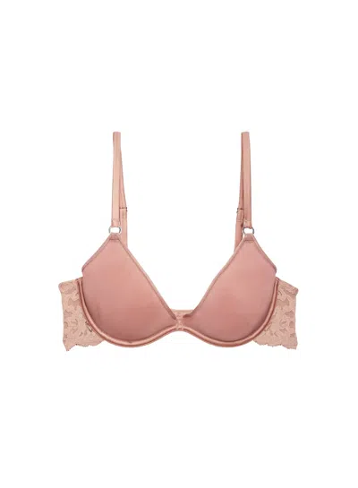 Fleur Du Mal Charlotte Spacer Plunge Bra In Tan