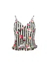Fleur Du Mal Printed Ruffled Tank Top