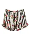 Fleur Du Mal Cherry Rose Shorts In Multi