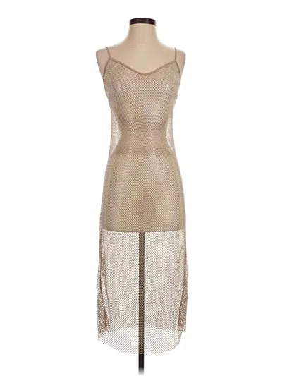 Pre-owned Fleur Du Mal Cocktail Dress In Tan