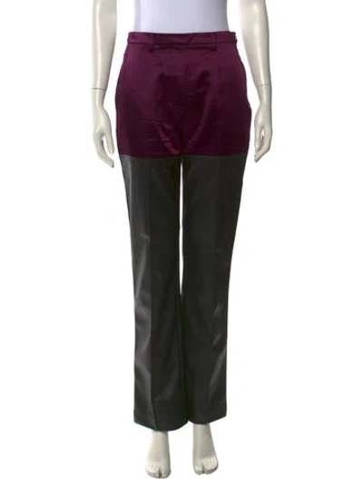 Pre-owned Fleur Du Mal Colorblock Pattern Straight Leg Pants In Black