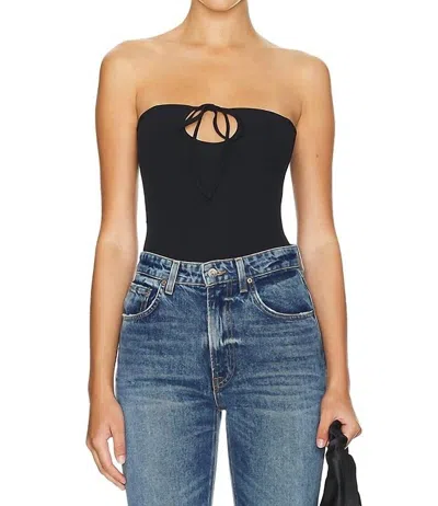 Fleur Du Mal Convertible Front Tie Bodysuit In Black