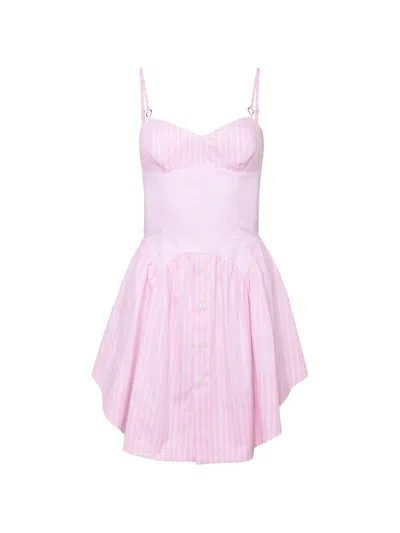 Fleur Du Mal Corset-effect Mini Dress In Pink