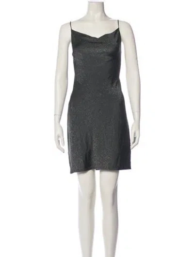 Pre-owned Fleur Du Mal Cowl Neck Mini Dress In Gray
