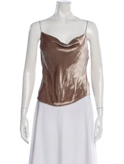 Pre-owned Fleur Du Mal Cowl Neck Sleeveless Top In Neutral