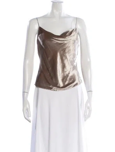 Pre-owned Fleur Du Mal Cowl Neck Sleeveless Top In Neutral