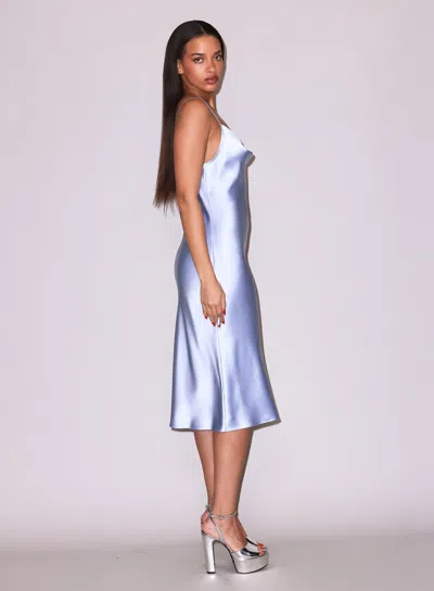 Fleur Du Mal Cowl Neck Slip Dress In Blue