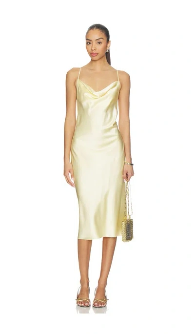 Fleur Du Mal Cowl Neck Slip 원피스 In Yellow