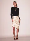 Fleur Du Mal Crew Neck Lace Knit Top In Black