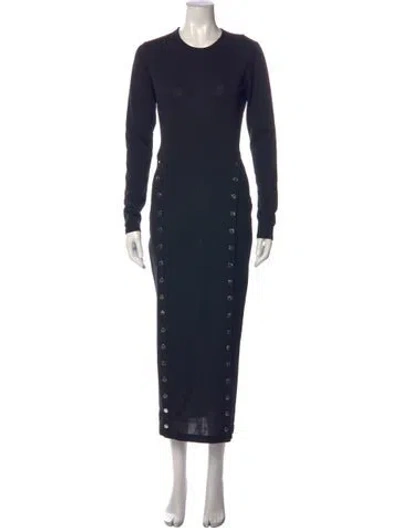 Pre-owned Fleur Du Mal Crew Neck Long Dress In Blue