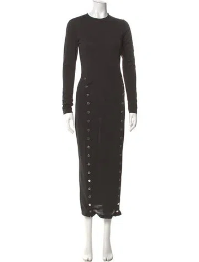 Pre-owned Fleur Du Mal Crew Neck Long Dress In Gray