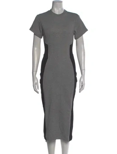 Pre-owned Fleur Du Mal Crew Neck Long Dress In Gray