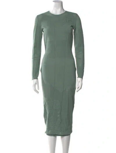 Pre-owned Fleur Du Mal Crew Neck Long Dress In Green