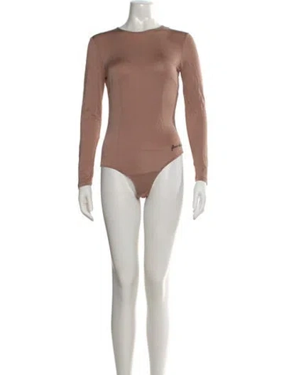 Pre-owned Fleur Du Mal Crew Neck Long Sleeve Bodysuit In Neutral