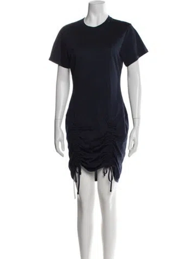Pre-owned Fleur Du Mal Crew Neck Mini Dress In Blue