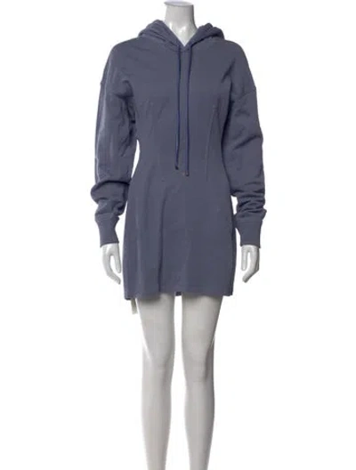 Pre-owned Fleur Du Mal Crew Neck Mini Dress In Blue
