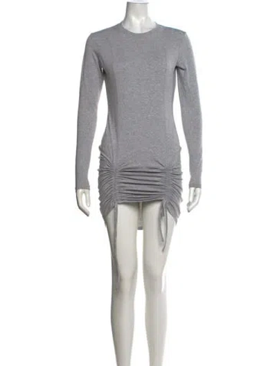 Pre-owned Fleur Du Mal Crew Neck Mini Dress In Grey