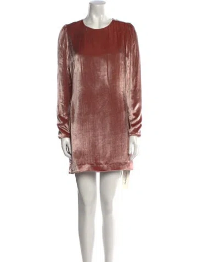 Pre-owned Fleur Du Mal Crew Neck Mini Dress In Pink