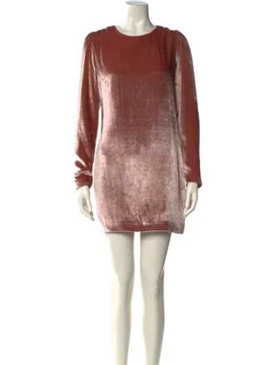 Pre-owned Fleur Du Mal Crew Neck Mini Dress In Pink