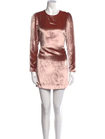 Pre-owned Fleur Du Mal Crew Neck Mini Dress In Pink
