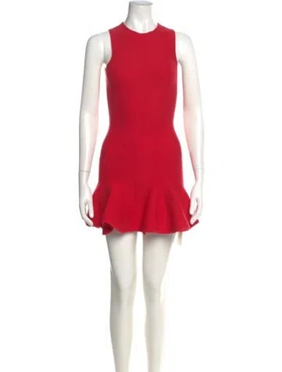 Pre-owned Fleur Du Mal Crew Neck Mini Dress In Red