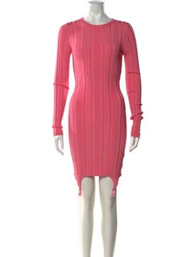 Pre-owned Fleur Du Mal Crew Neck Mini Dress W/ Tags In Pink
