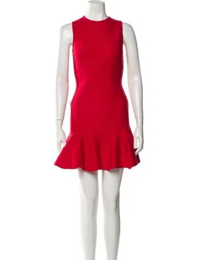 Pre-owned Fleur Du Mal Crew Neck Mini Dress W/ Tags In Red