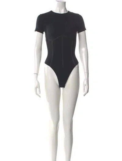Pre-owned Fleur Du Mal Crew Neck Short Sleeve Bodysuit In Blue