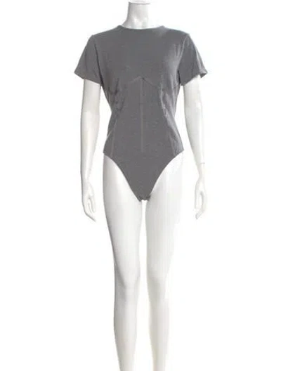 Pre-owned Fleur Du Mal Crew Neck Short Sleeve Bodysuit In White