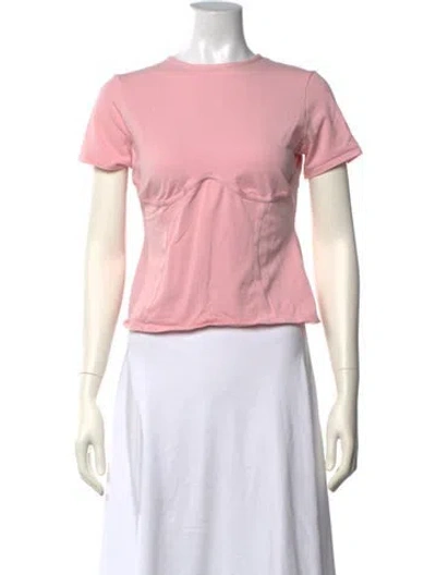 Pre-owned Fleur Du Mal Crew Neck Short Sleeve Top In Pink