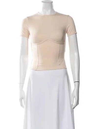 Pre-owned Fleur Du Mal Crew Neck Short Sleeve Top W/ Tags In Neutrals