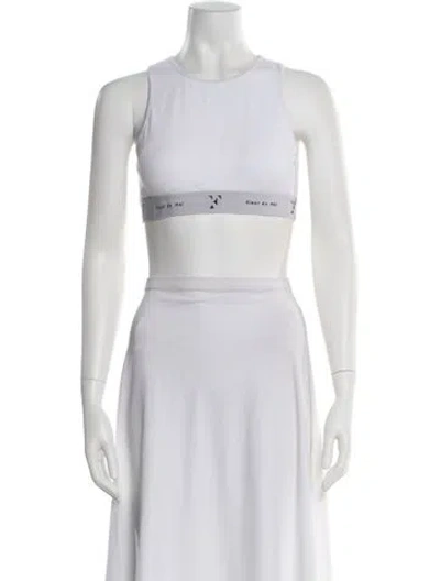 Pre-owned Fleur Du Mal Crew Neck Sleeveless Sports Bra In White