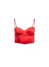 Fleur Du Mal Hamptons Corset In Rouge