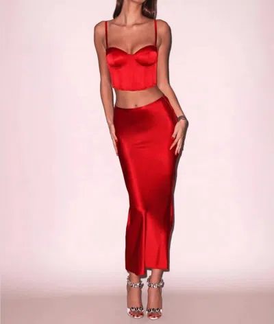Fleur Du Mal Cropped Hamptons Bustier Top In Rouge In Multi