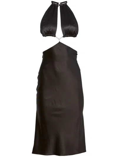 Fleur Du Mal Crystal Cut-out Dress In Black