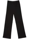 Fleur Du Mal Crystal-embellished Cotton-blend Flared Pants In Black