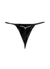 Fleur Du Mal Crystal Luxe V-string In Black