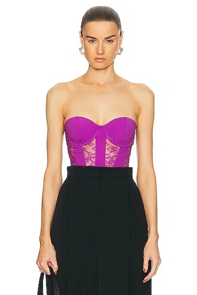 Fleur Du Mal Cupped Bodysuit In Wildberry