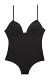 Fleur Du Mal Cupped Nonwire Bodysuit In Black
