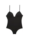 Fleur Du Mal Cupped Nonwire Bodysuit In Black