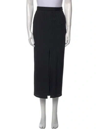 Pre-owned Fleur Du Mal Cutout Accent Midi Length Skirt In Black