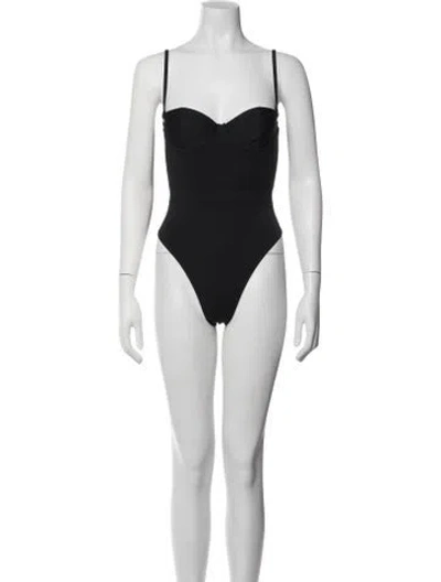 Pre-owned Fleur Du Mal Cutout Accent One-piece In Black