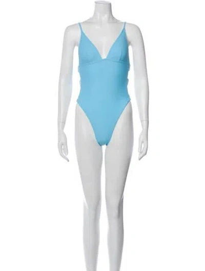 Pre-owned Fleur Du Mal Cutout Accent One-piece W/ Tags In Blue