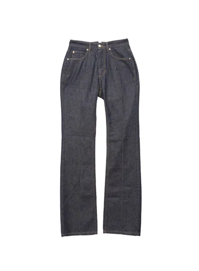 Fleur Du Mal Denim Flare Pant In Indigo Denim
